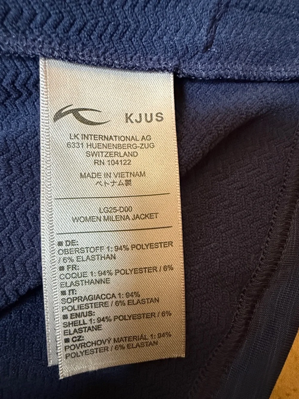 KJUS Women’s Navy Full Zip Performance Jacket Stretch Golf Athleisure Small